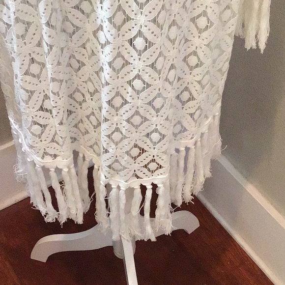 White Bohemian Tassel Cover-Up - Picture 4 of 10
